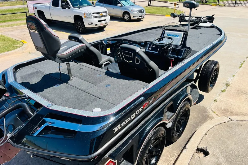 Slide: The Image of 2024 Ranger Z521R Ranger Cup Equipped boat, sleek design, parked outdoors. - 5