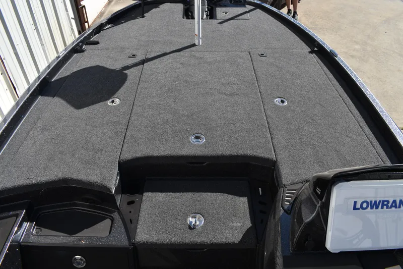 Slide: The Image of Lowrance HDS12 display on 2025 Triton 20XP Patriot boat dashboard. - 20