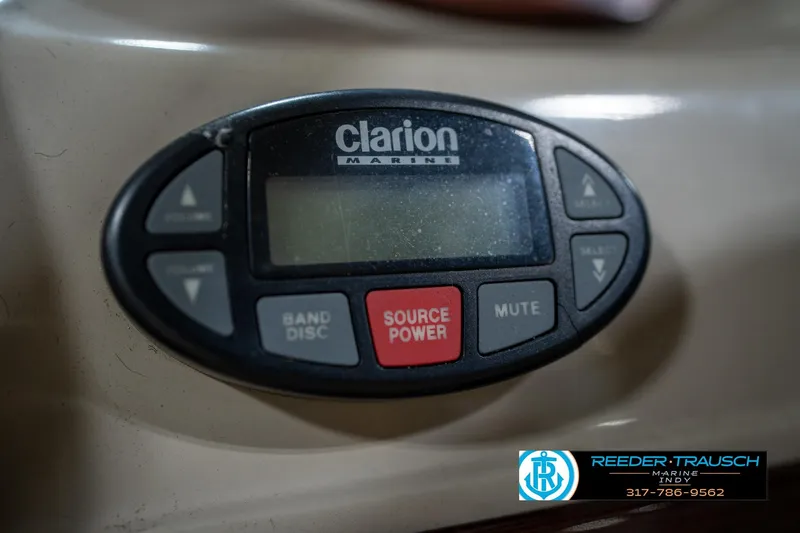 Slide: The Image of Close-up of 2005 Sea Ray 200 Sundeck steering wheel with logo. - 29