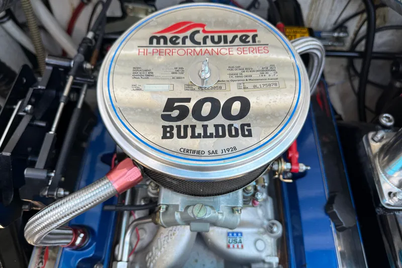 Slide: The Image of MerCruiser 500 Bulldog engine in 1995 Formula 382 SR-1 boat, high-performance series. - 9
