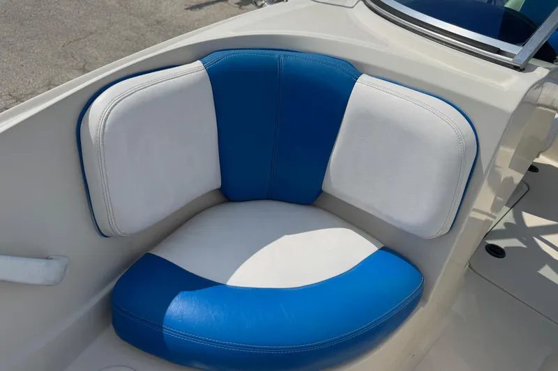 Slide: The Image of Blue and white seating on a 2007 Sea Ray 195 Sport boat. - 9