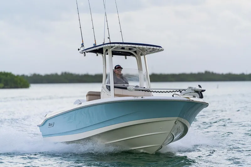 The Image of 2026 Boston Whaler 220 Dauntless boat, sleek design, ideal for versatile water adventures. - 1