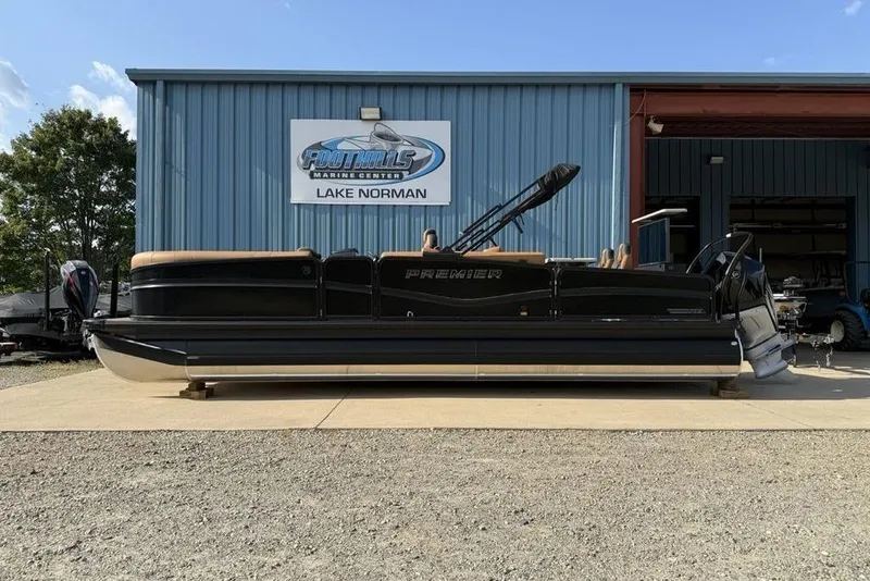 The Image of 2026 Premier 250 Solaris RS CL pontoon boat at Foothills Marine Center, Lake Norman. - 2
