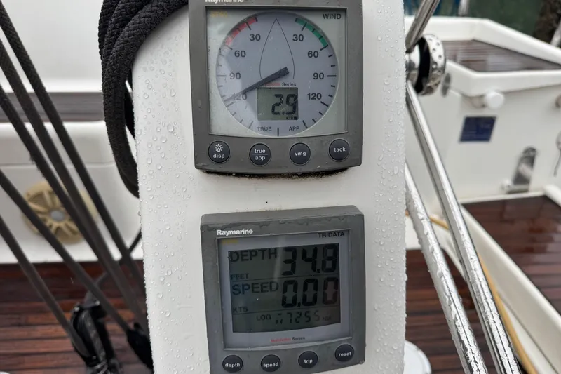 Slide: The Image of Close-up of Raymarine instruments on a 2004 Dufour 40 Performance yacht. - 36