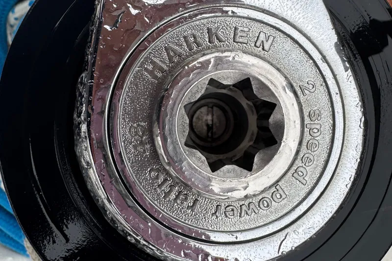 Slide: The Image of Close-up of a Harken 2-speed winch on a 2004 Dufour 40 Performance sailboat. - 39