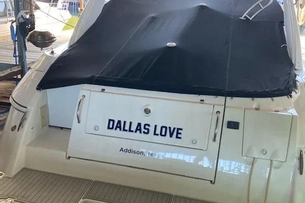 Slide: The Image of 2006 Cruisers Yachts 420 Express with "Dallas Love" name, docked in Addison, Texas. - 29
