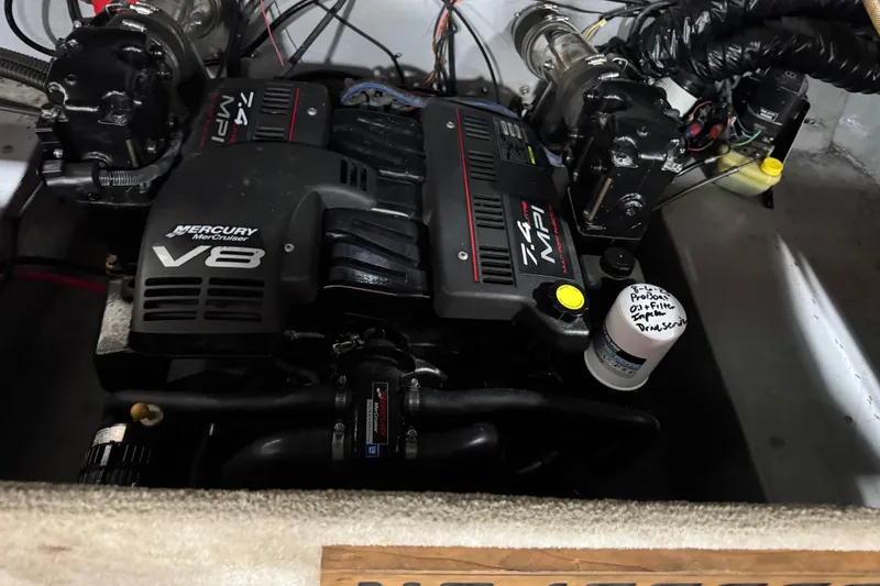 Slide: The Image of Engine compartment of a 2001 Crownline 288 BR with Mercury MerCruiser V8 engine. - 15