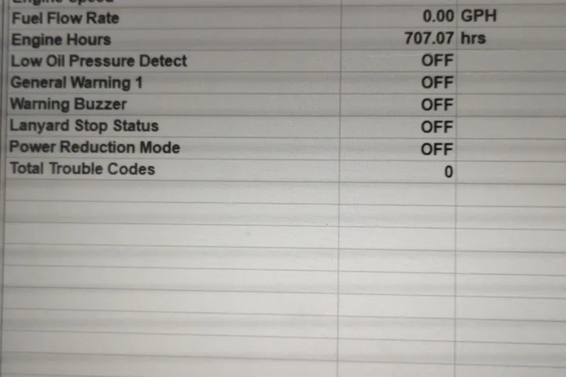 Slide: The Image of Dashboard display of a 2001 Crownline 288 BR boat showing engine hours and status indicators. - 16