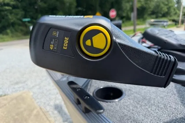 Slide: The Image of Trolling motor control on 2026 Crestliner 1600 Storm boat, featuring Minn Kota Edge. - 7