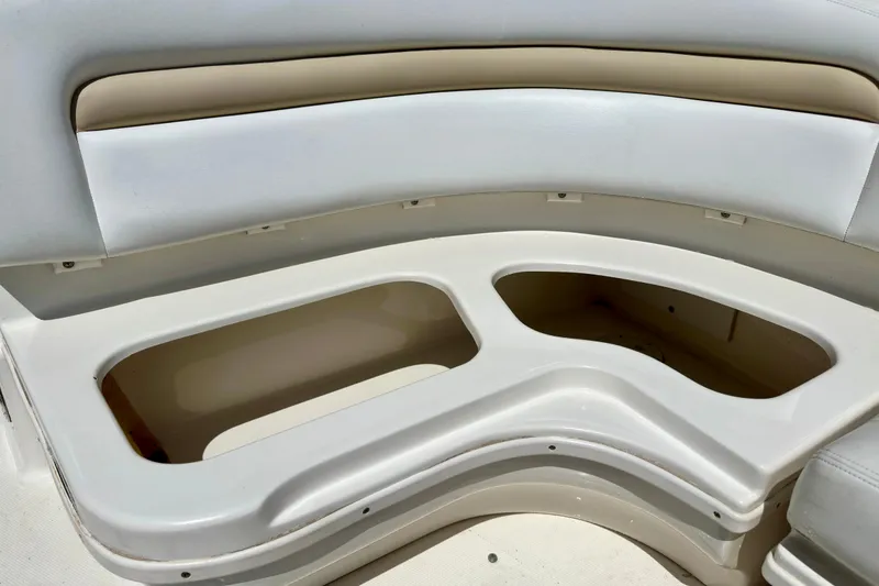 Slide: The Image of 2008 Sea Ray 340 Sundancer boat seating with storage compartments. - 39