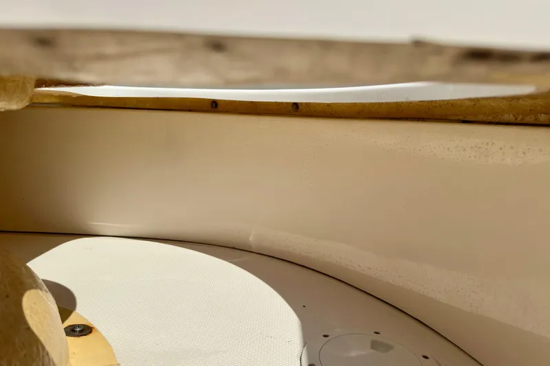 Slide: The Image of Interior view of 2008 Sea Ray 340 Sundancer boat, showing seating area details. - 46