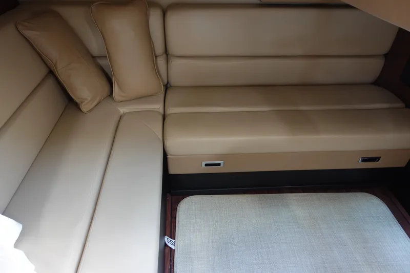 Slide: The Image of Luxurious beige leather seating in 2016 Monterey 355 Sport Yacht interior. - 37