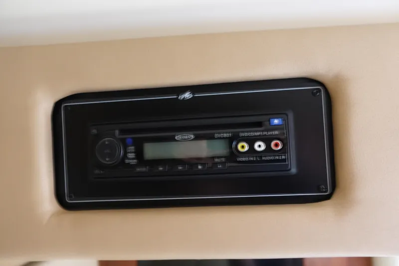 Slide: The Image of Audio system panel in 2016 Monterey 355 Sport Yacht interior. - 38