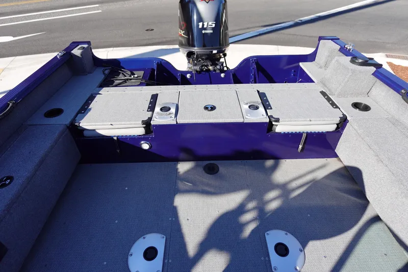 Slide: The Image of 2025 G3 AV19SF boat interior with Yamaha 115 engine, featuring spacious seating and storage. - 13