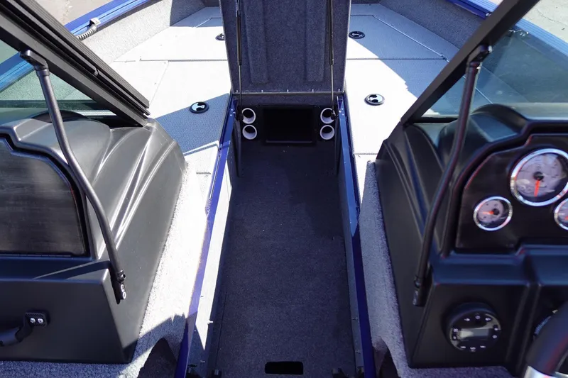 Slide: The Image of Interior view of 2025 G3 AV19SF boat, featuring dashboard and seating area. - 18