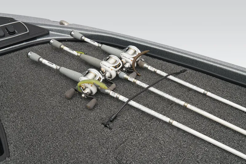 Slide: The Image of Manufacturer Provided Image: Fishing rods on Nitro Z18 Pro 2026 boat deck, ready for use. - 17
