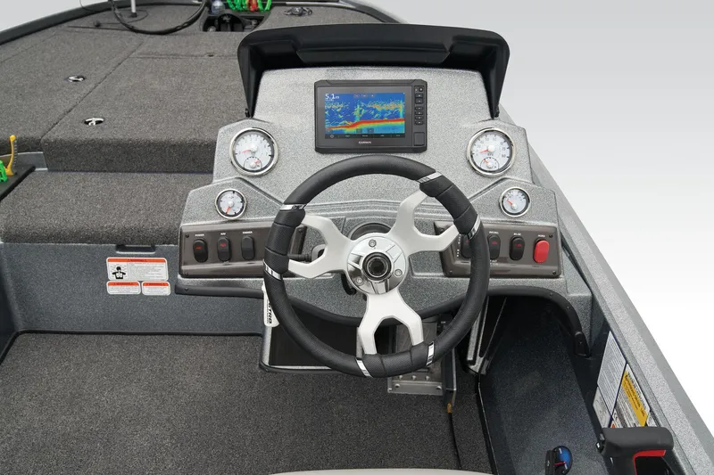 Slide: The Image of Manufacturer Provided Image: Steering console of 2026 Nitro Z18 Pro boat with modern controls and navigation display. - 28