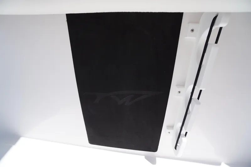 Slide: The Image of 2026 Tidewater 232 LXF boat interior detail with black mat and white accents. - 43