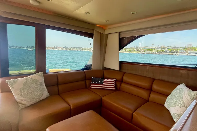 Slide: The Image of Luxurious interior of 2005 Viking 48 Convertible yacht with ocean view. - 37