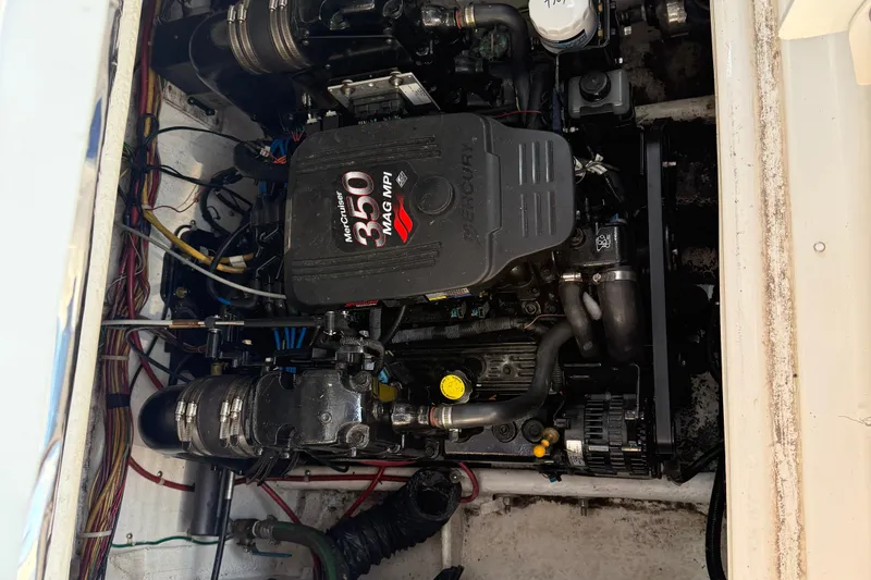 Slide: The Image of Engine compartment of a 2004 Bayliner 285 with MerCruiser 350 MAG MPI engine. - 6