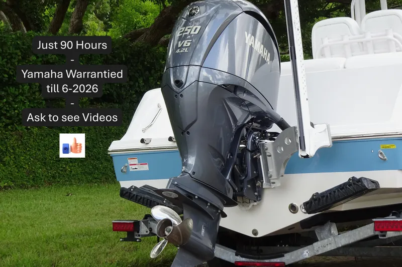 Slide: The Image of 2023 Sportsman Heritage 231 Center Console with Yamaha engine, 90 hours, warranty until 2026. - 17