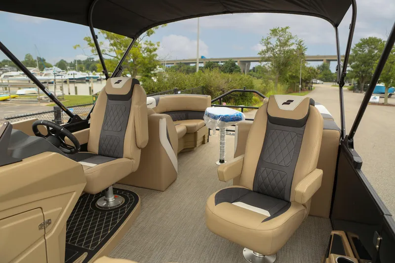 Slide: The Image of 2026 Starcraft SLS 3 boat interior with luxurious seating and modern design. - 20