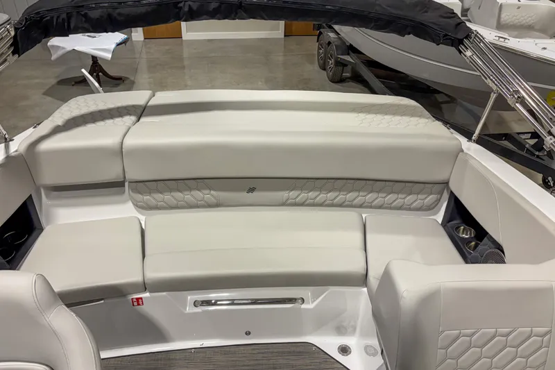 Slide: The Image of 2026 Four Winns H1 boat interior with luxurious seating and modern design. - 10