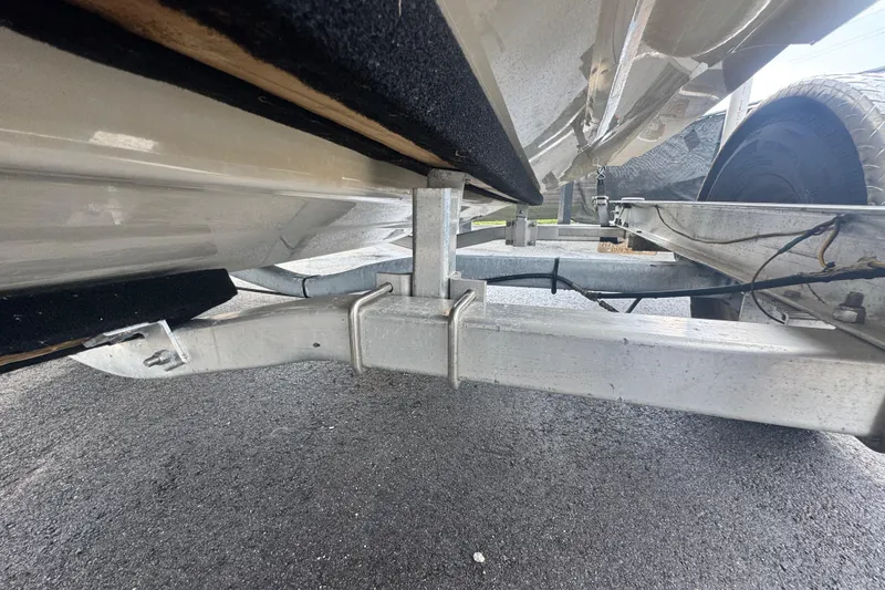 Slide: The Image of Underneath view of a 2018 Scarab 195 G boat on a trailer. - 20