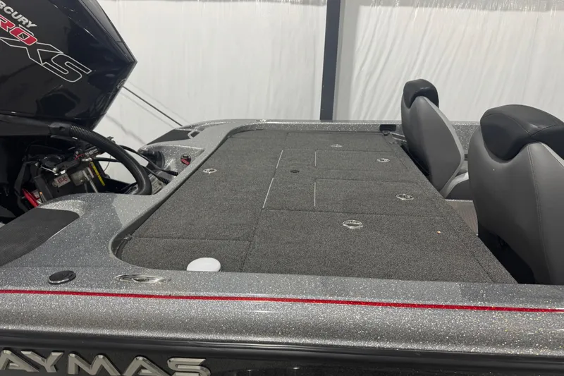 Slide: The Image of 2022 Caymas CX 21 PRO boat interior with Mercury Pro XS engine, featuring spacious seating and storage. - 11