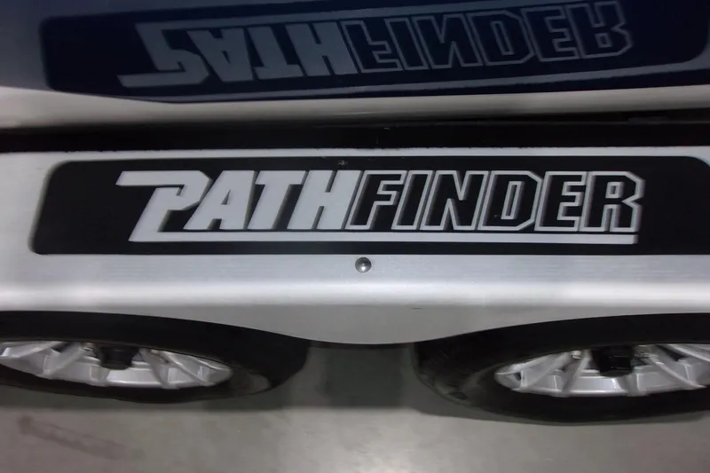 Slide: The Image of 2024 Pathfinder 2200 logo on vehicle with reflective surface and wheels visible. - 21