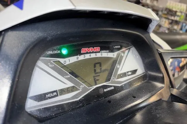 Slide: The Image of Dashboard of a 2018 Yamaha WaveRunner GP1800 showing speed and hour meter. - 9
