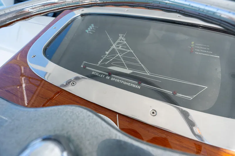 Slide: The Image of Control panel of 2004 Sculley Custom Carolina 58' Sportfish boat. - 14