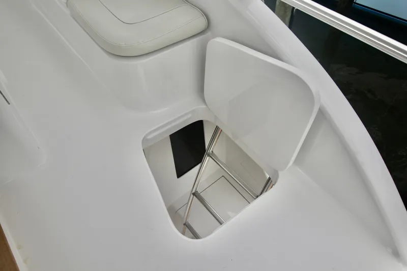 Slide: The Image of Hatch and ladder on 2004 Sculley Custom Carolina 58' Sportfish boat deck. - 21