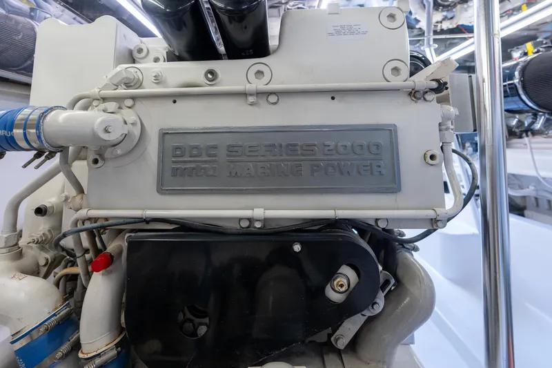 Slide: The Image of Engine room of 2004 Sculley Custom Carolina 58' Sportfish with DDC Series 2000 marine power. - 65