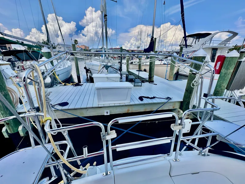 Slide: The Image of Catalina 36 sailboat docked at marina, clear sky, 2005 model. - 28