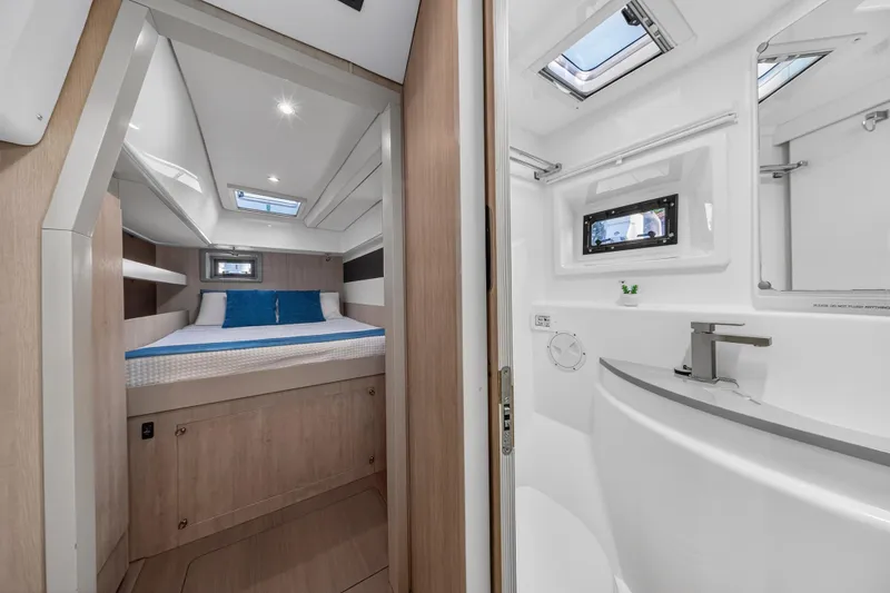Slide: The Image of Luxurious interior of 2018 Leopard 51 Powercat with bedroom and bathroom. - 92