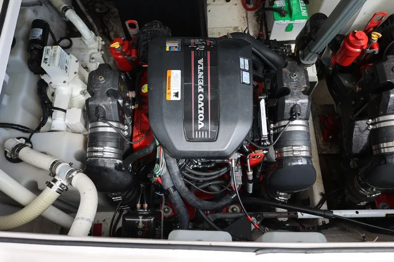 Slide: The Image of Engine compartment of a 2014 Regal 30 Express with Volvo Penta engine. - 80