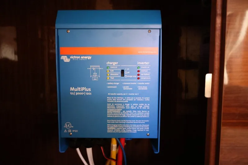 Slide: The Image of Victron Energy MultiPlus charger and inverter in 2014 Regal 30 Express boat. - 94