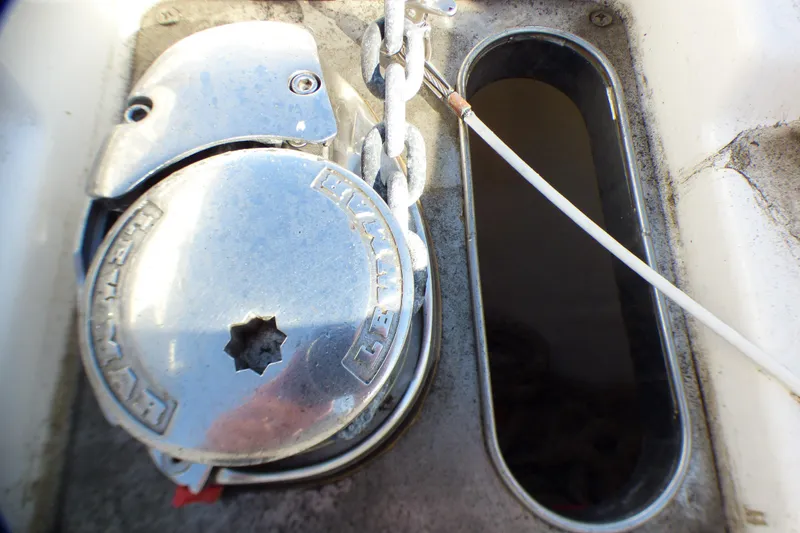 Slide: The Image of Anchor winch system on a 2018 Chaparral 267 SSX boat. - 25