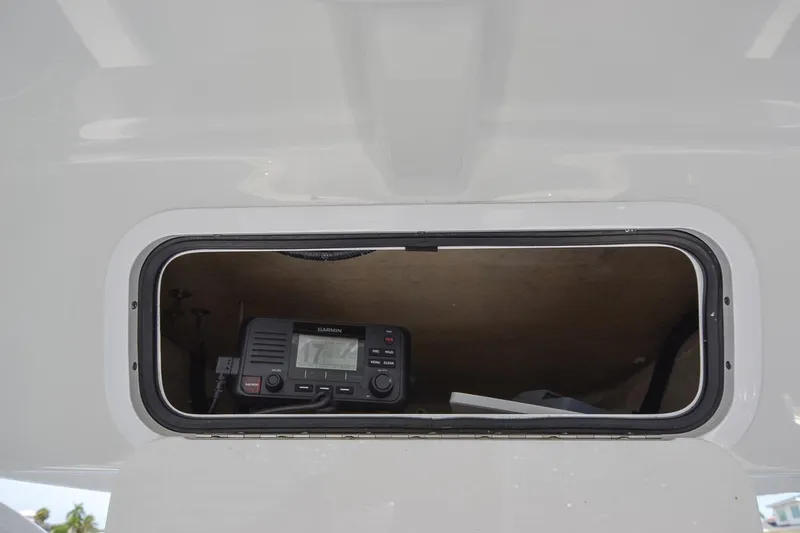 Slide: The Image of Compartment in 2020 Canyon Bay 28h boat with Garmin marine radio. - 41