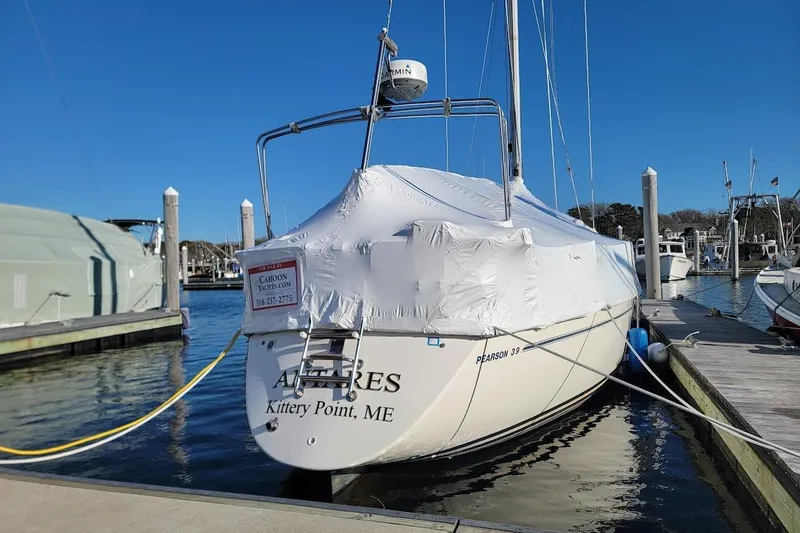 Slide: The Image of Pearson 39-2 sailboat docked, covered, Kittery Point, ME, 1987 model with 2016 Beta engine. - 36