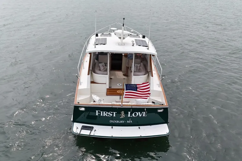 Slide: The Image of 2008 Legacy Yachts 32 named "First Love" on water, Duxbury, MA. - 86