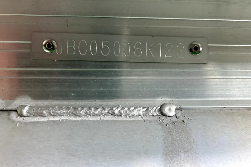 Slide: The Image of Serial number plate on Veranda Relax VR22RC 2022 model with visible welding detail. - 11