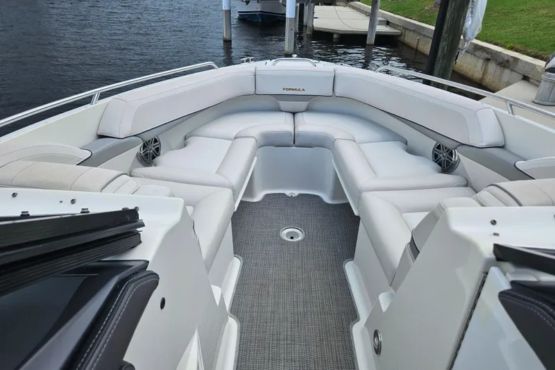 Slide: The Image of 2017 Formula 270 Bowrider boat interior with spacious seating and modern design. - 27