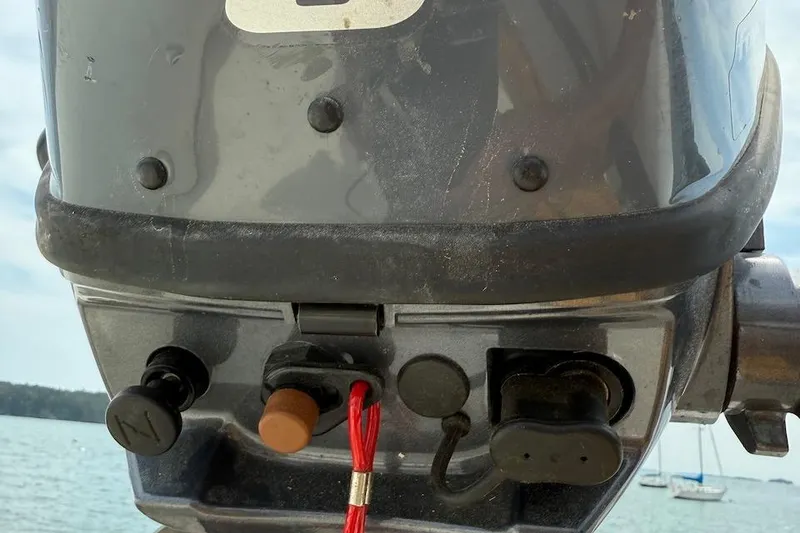 Slide: The Image of Close-up of a boat engine control panel on a 1990 Nauset Flybridge Cruiser. - 53