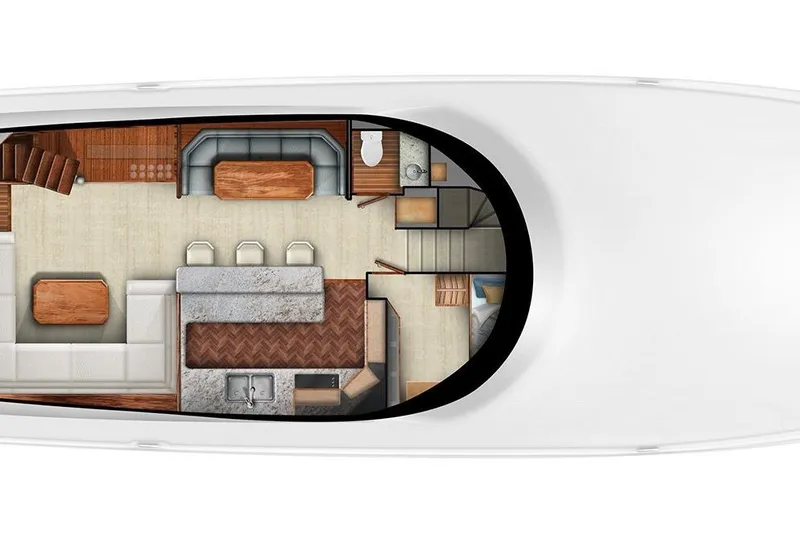 Slide: The Image of Viking 82 Enclosed Bridge Salon and Galley Floor Plan - 3