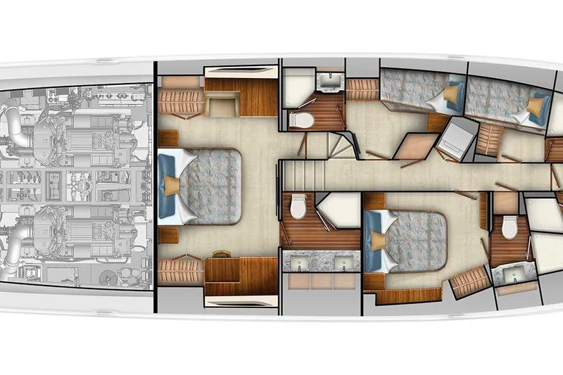 Slide: The Image of Viking 82 Enclosed Bridge Accommodations Floor Plan - 4
