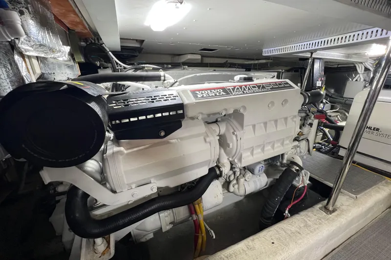 Slide: The Image of Engine room of 2004 Carver 466 MY with Volvo Penta TAMD75EDC engine. - 61