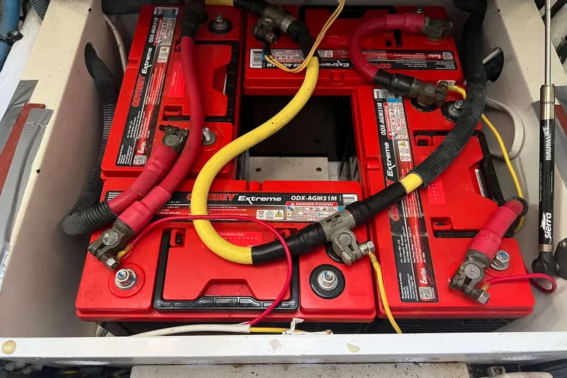 Slide: The Image of 2007 Henriques 42 Express boat docked, showcasing its sleek design and fishing equipment. - 68