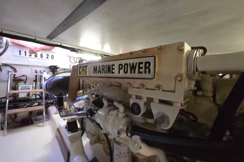 Slide: The Image of Engine room of 2003 Riviera 48 Flybridge with CAT Marine Power engine. - 17
